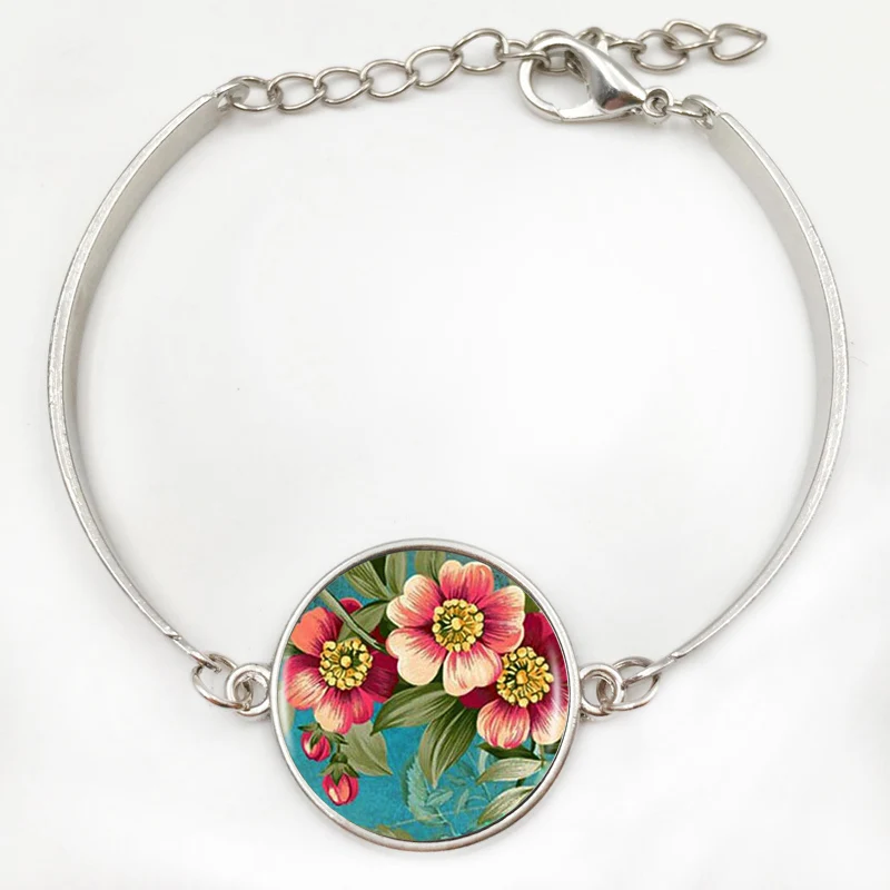 Розовый цветок розы ожерелье-подвеска с логотипом художественная серебро