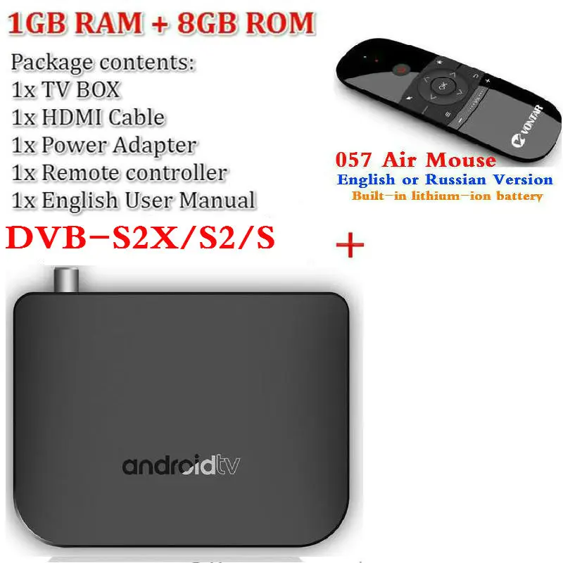 M8S PLUS DVB Smart 4K Android 7,1 ТВ приставка DVB-T2/T DVB-S2X/S2/S наземный комбо Amlogic S905D четырехъядерный 1 ГБ 8 ГБ 1080p - Цвет: S With 057