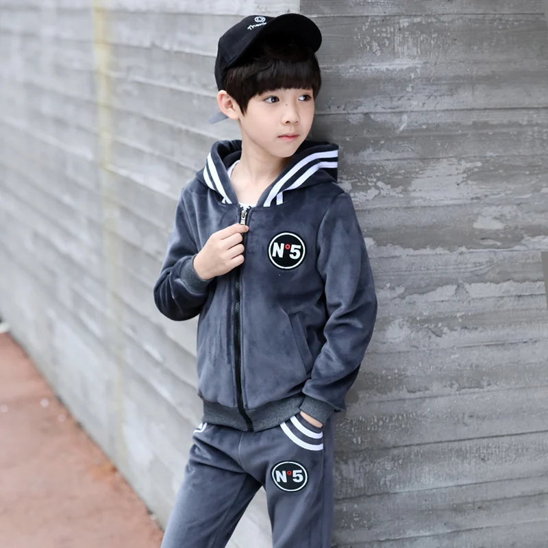 Kids Clothes Boys Spring Autumn Set Teenagers Casual Suit 2pc Hooded Coat+Pants Children Sports Sets |