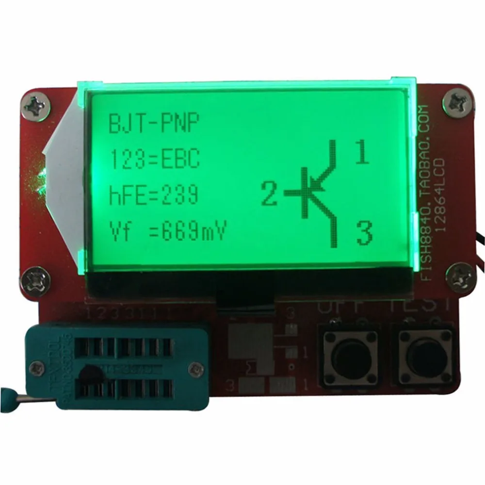 12864 ЖК-дисплей M328 ESR тестер транзисторов диодный Триод Емкость MOS/PNP/NPN MOSFET |