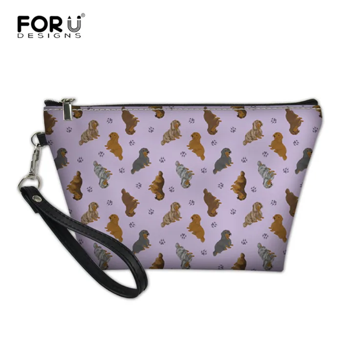RH0311Z8 FORUDESIGNS Для женщин макияж мешок крошечный Жесткошерстный Такс кожи Косметические сумка-Органайзер для путешествий Профессиональный туалетные принадлежности, мытье чехол - Цвет: RH0311Z8