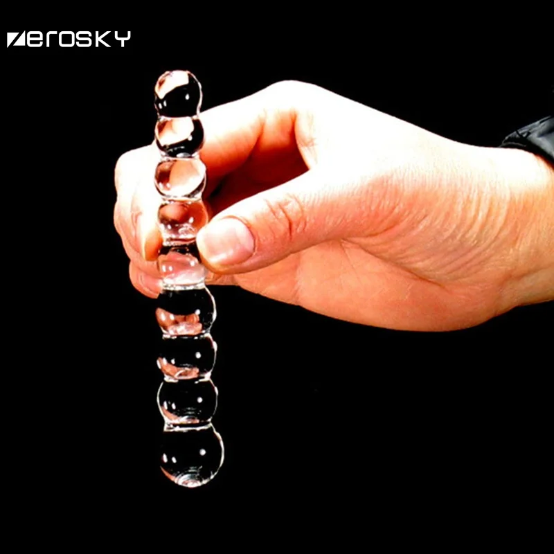 Zerosky Crystal Glass Dildos Anal Plug 9 beads Buttplug Toys Adult products Vagina Masturbation Beads Sex Toy | Красота и здоровье