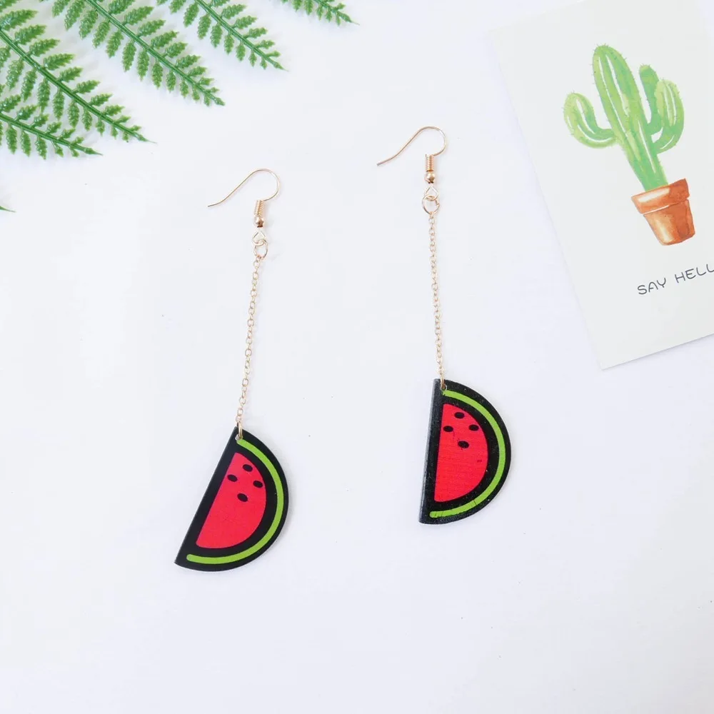New Chic Fruits Plastic Earrings Pineapple Small Fresh Girl's Cute Female Jewelry Dropshipping | Украшения и аксессуары