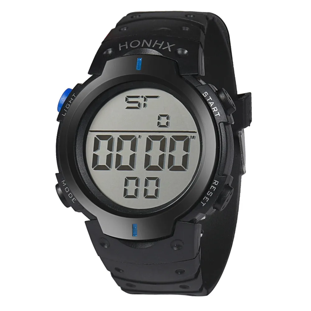 B Часы мужские Reloj Hombre модные силиконовые lcd кварцевые наручные часы Цифровые спортивные часы на резиновом ремешке 18JAN23 - Цвет: B