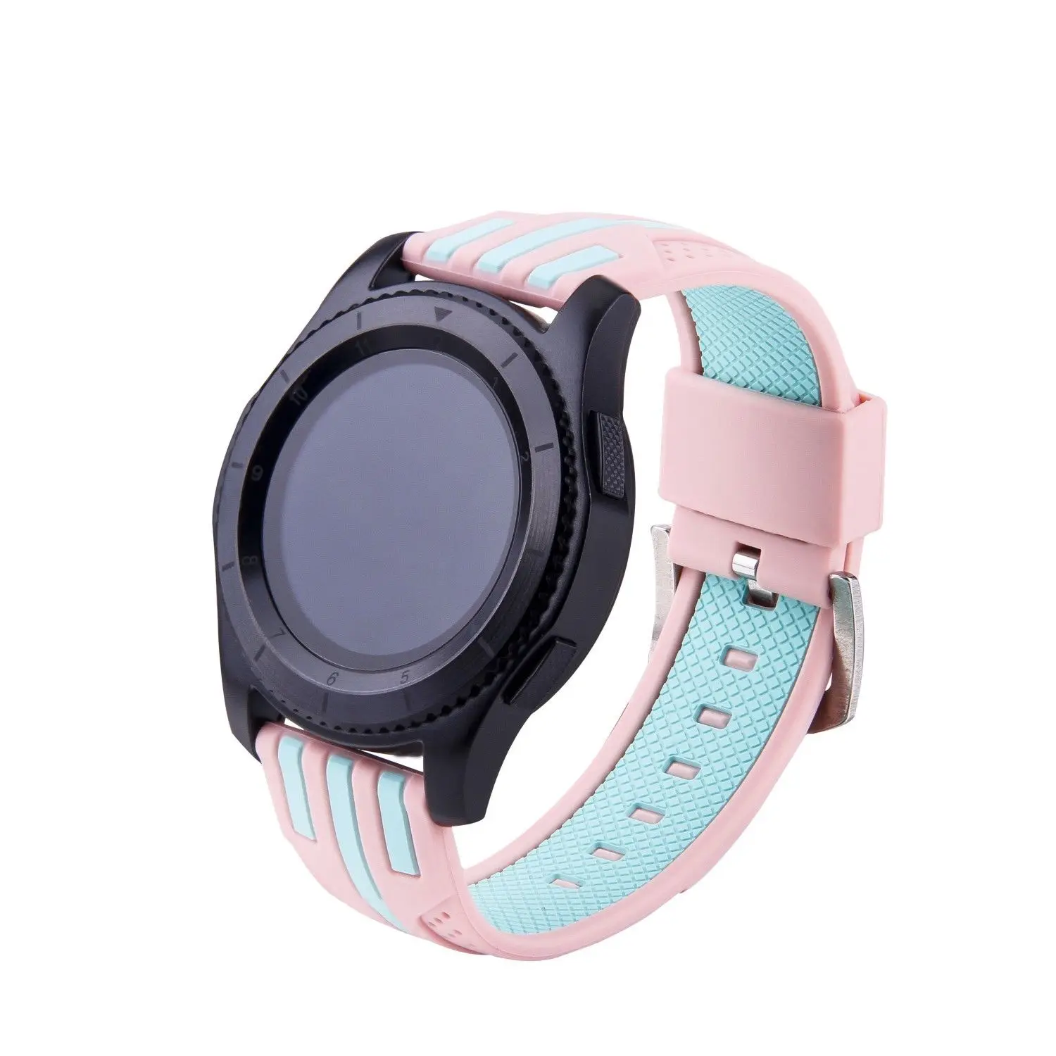 Полосатый спортивный силиконовый ремешок TW для Samsung Gear S3 Frontier двухцветный