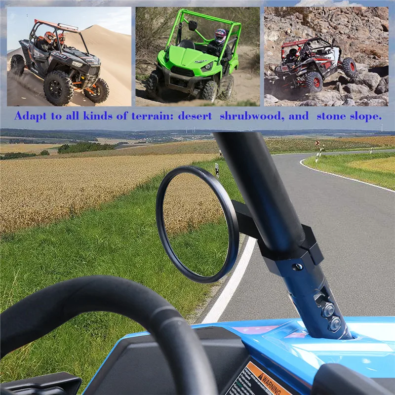 Круглое зеркало заднего вида для Yamaha Polaris RZR и Kawa 2016 5 дюйма UTV боковое с зажимами 1 75