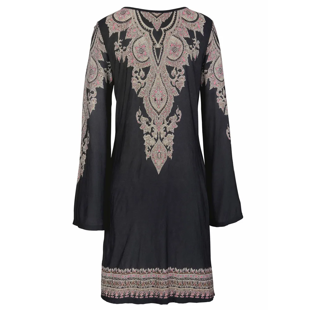 Новинка 2019 летнее женское платье JAYCOSIN праздничный черный прямой шейный богемный