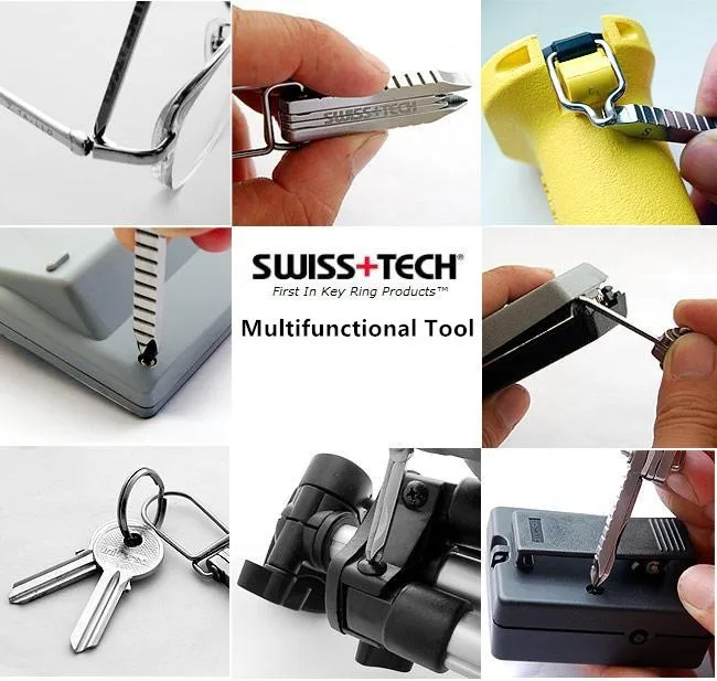 EDC Swiss+Tech 4-in-1 Steel Keychain Multitool Folding Phillips Screwdriver Outdoor Tools Camping Gear Kit Mini Fix Survival | Спорт и