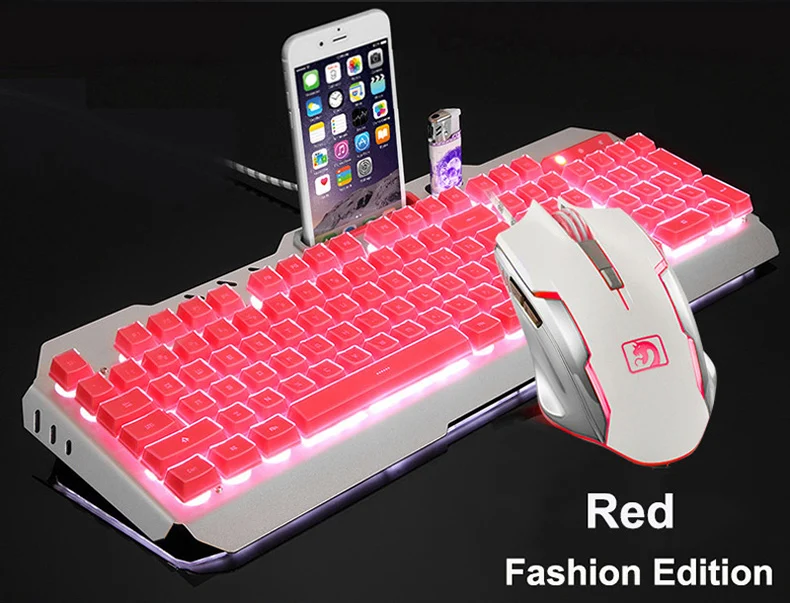 Технология M398 проводной светодиодный Эргономичный Usb игровой клавиатуры мышь комбинированная подсветка 2000 dpi комплекты оптической мыши+ коврик для мыши