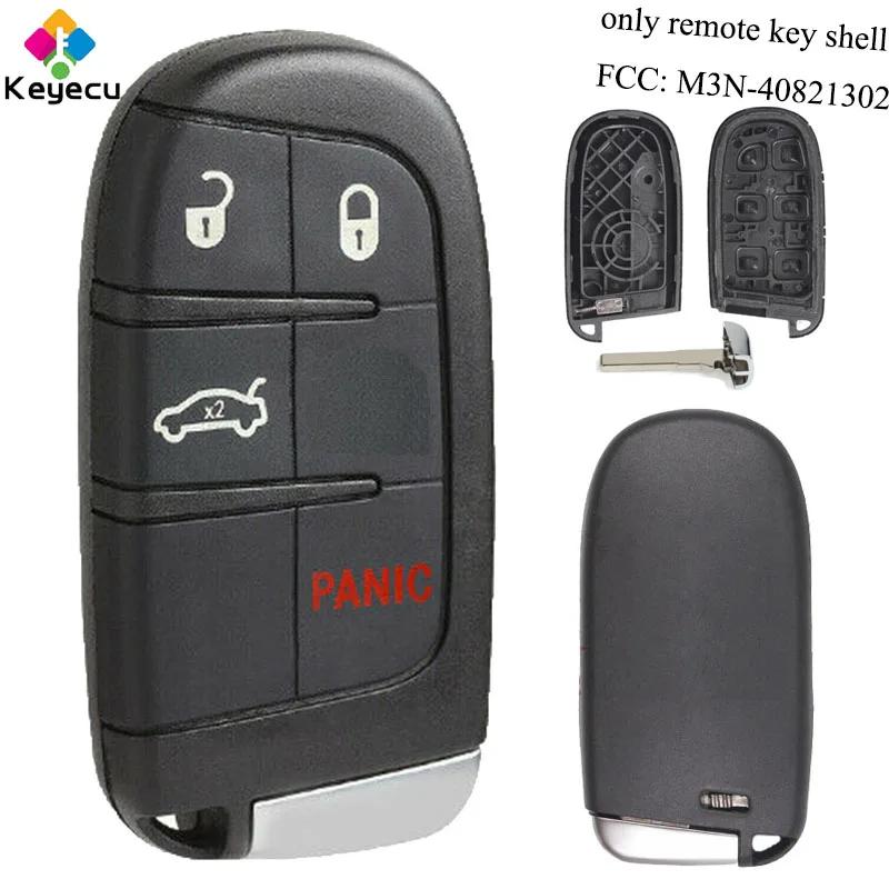 KEYECU сменный умный дистанционный автомобильный чехол для ключей с 4 кнопками FOB Fiat