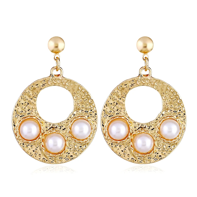 Pearl Earrring геометрический Круглый Мотаться цвета: золотистый серебристый Цвет