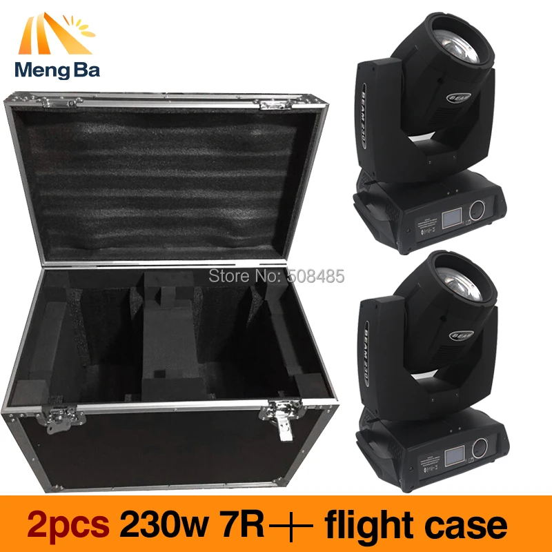 

2pcs/lot +flight case 230w 7R Beam Light DMX512 Moving Head Light 17Gobos 16CH Stage Light DJ /Bar /Party /Show /Stage equipment