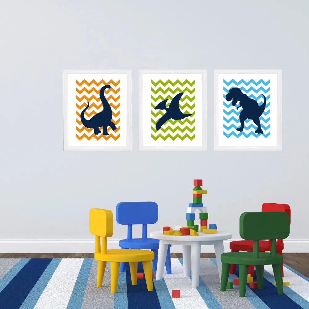 Популярное Настенное искусство с динозавром холст картины в спальню большим