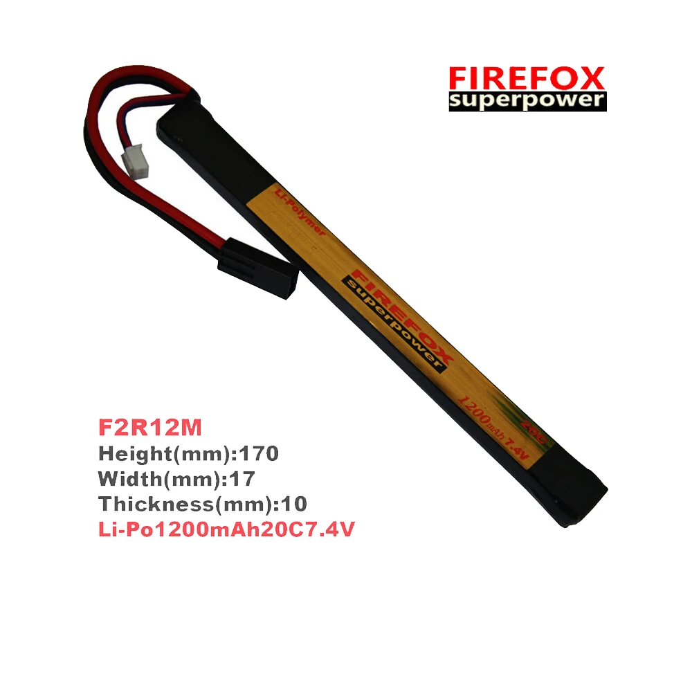 1 шт. 100% оригинальный FireFox 7 4 в 1200 мАч 20C Li Po аккумулятор AEG 170 мм x 17 F2R12M|7.4v 1200mah|battery 7.4v