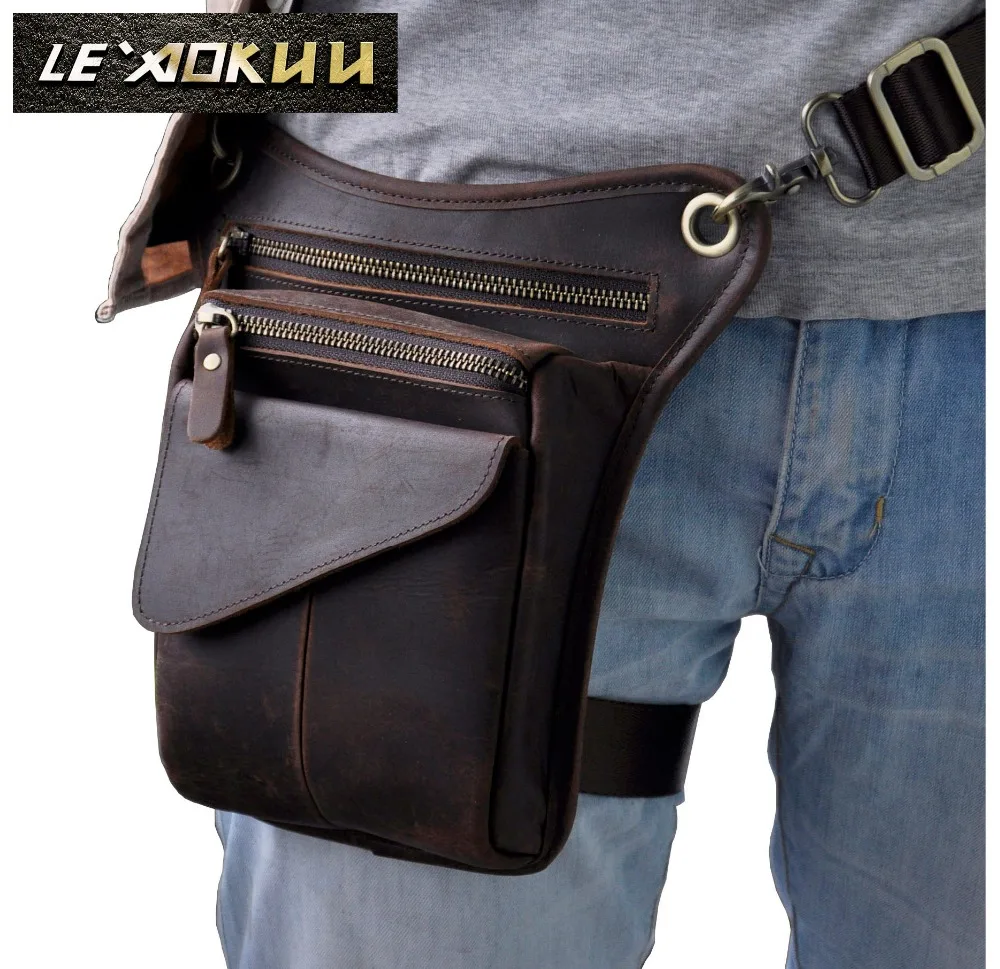 Сумка мессенджер мужская из натуральной кожи на одно плечо 211 3 дюйма|drop leg bag|leg bagleg