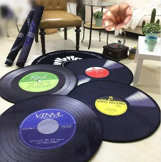 

Phonograph Record Round Door Mat Carpet For Living Room Bathroom Children Bedroom Rugs And Carpets For Living Room Computer Chai