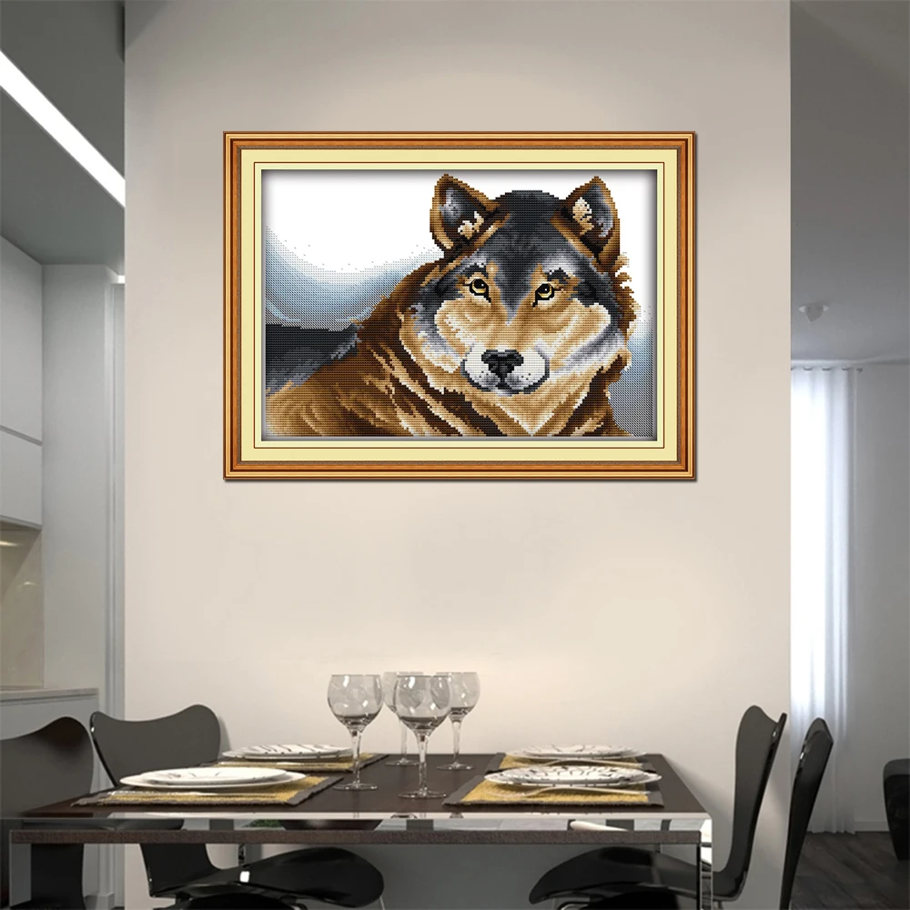 Ручная вышивка в виде животного Joy Sunday Набор для вышивки немецкой овчарки dmc