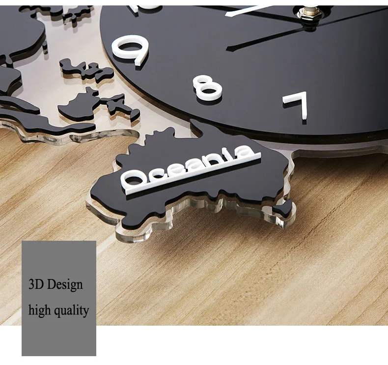 Карта мира настенные часы большие современный дизайн 3D наклейки Подвесные часы светящиеся в темноте декоративные часы домашний бесшумный настенные часы