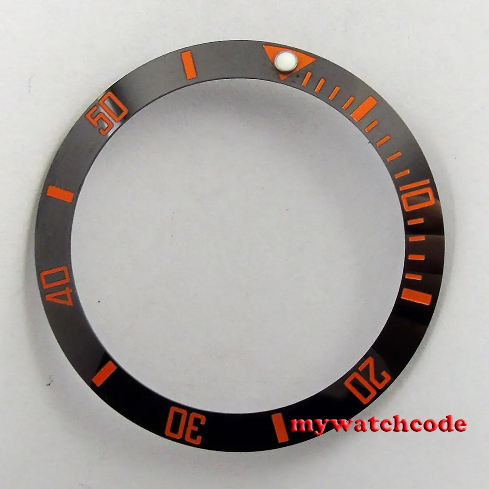

CARVING 38mm black ceramic bezel orange marks insert for 40mm mens watch B27