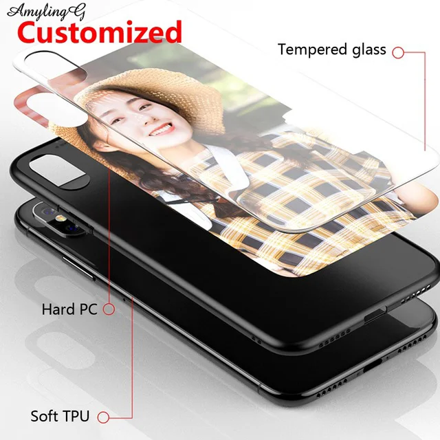 DIY чехол из закаленного стекла под заказ для Xiaomi Redmi 7 7A 8 8A 6 Pro 6A Note 8T 4 4X5 черный