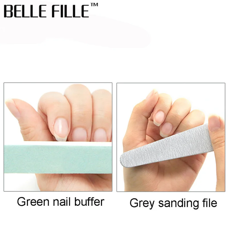 Belle Fille 5 шт. пилка для ногтей блок розовая Чистящая Кисть-инструмент маникюра