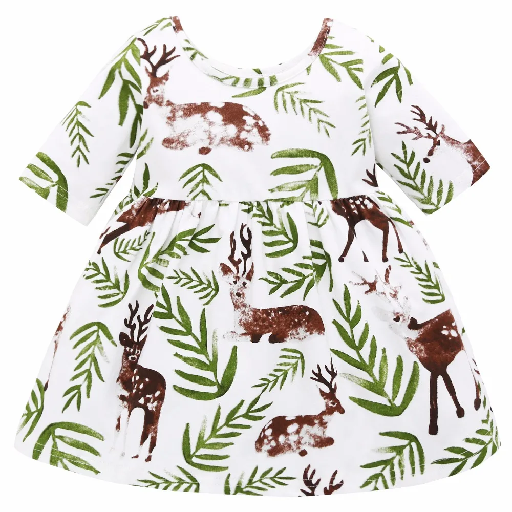 Милое платье для маленьких девочек 2020 платья принцессы с животными и оленями