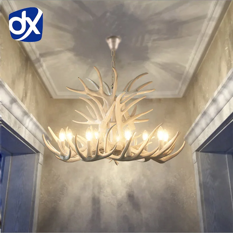 Подвесная люстра с рожками 4/6/9 лампочек E14 из натуральной смолы|antler chandelier|chandelier