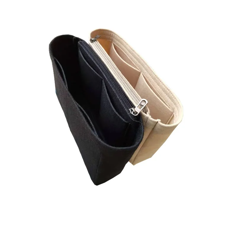 Se adapta a LEBOY S M L bolsa de inserci&oacute;n de tela de fieltro con solapa, organizador de m&uacute;ltiples bolsillos, bolso de maquillaje, bolso interior de viaje, bolsas de cosm&eacute;ticos port&aacute;tiles-3