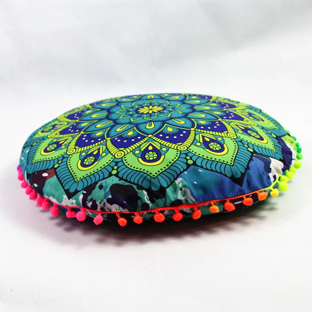 Gajjar Новинка 43*43 см напольные подушки с индийской мандалой круглые Boho Чехлы для подушек текстильный чехол для подушек Прямая поставка