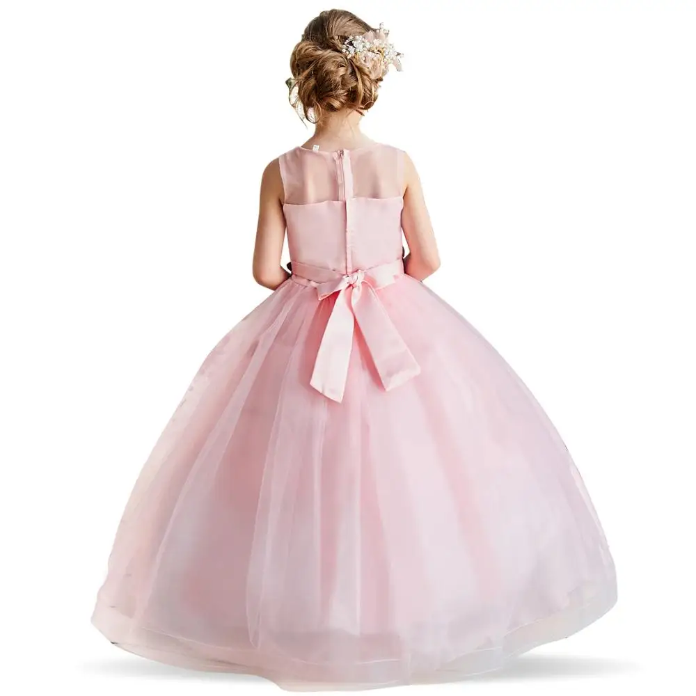 Kids Dress For Girls Wedding Flower Girl Evening Pageant Elegant Princess Embroidered Gown Birthday Party Prom | Детская одежда и