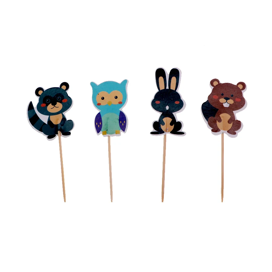 little animal 24pcs 24 шт./украшение торта Единорог тема торт Топпер с торт десерт для свадьбы День рождения вечерние украшения Детские Вечерние - Цвет: little animal 24pcs