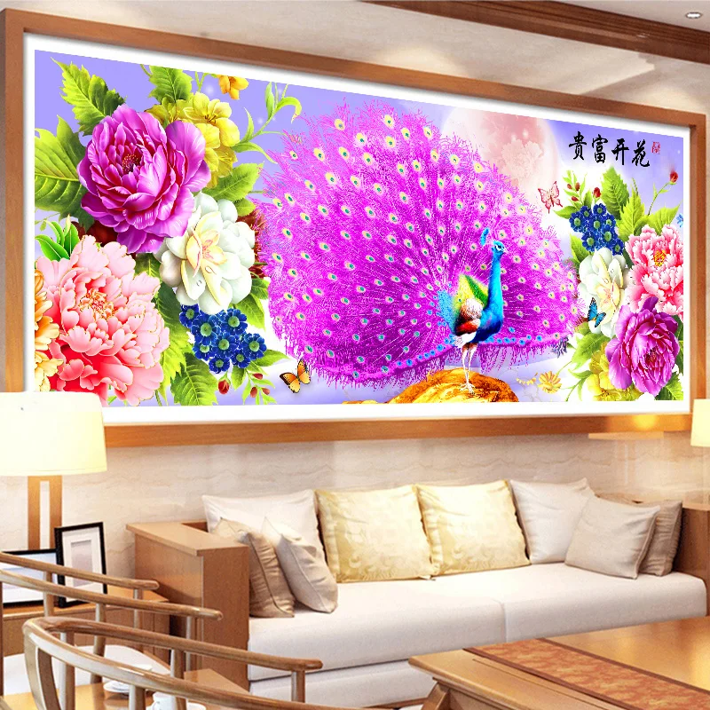 

Peacock peony diamond Embroidery diy diamond painting mosaic diamant painting 3d cross stitch diamond pictures H571
