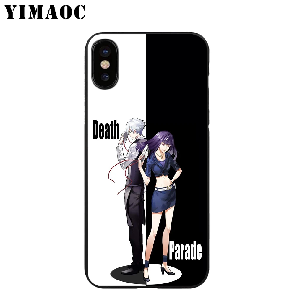 YIMAOC Death Parade Anime Soft TPU Black Silicone Case for iPhone X or 10 8 7 6 6S Plus 5 5S SE Xr Xs Max |