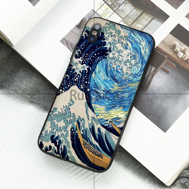 Ruicaica Hokusai большая волна Kanagawa окрашенные аксессуары для телефонов Чехол iPhone X XS MAX 6