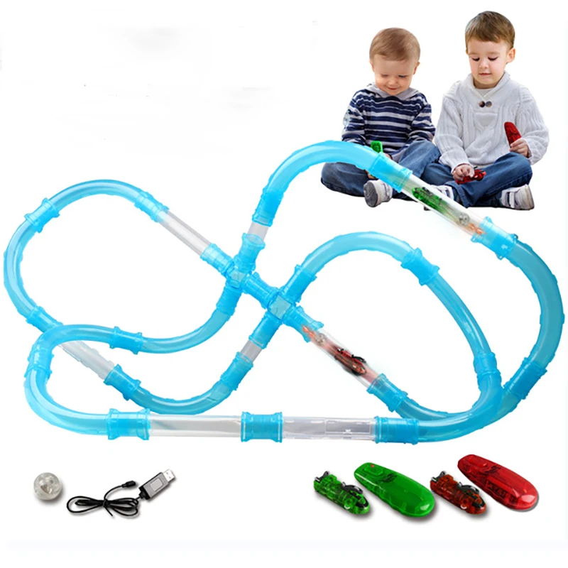 72PCS гибкий RC трек сборки гоночный DIY автомобилей скорость труб Создайте