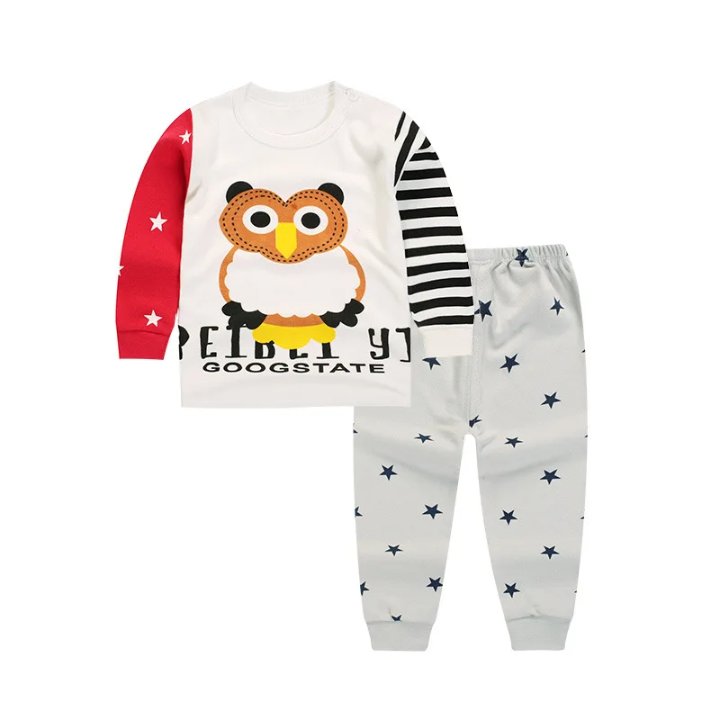 

Одежда Unini-yun для маленьких девочек и мальчиков, топы с птицами, футболка, длинные рукава + брюки, повседневный комплект из 2 предметов, осення...