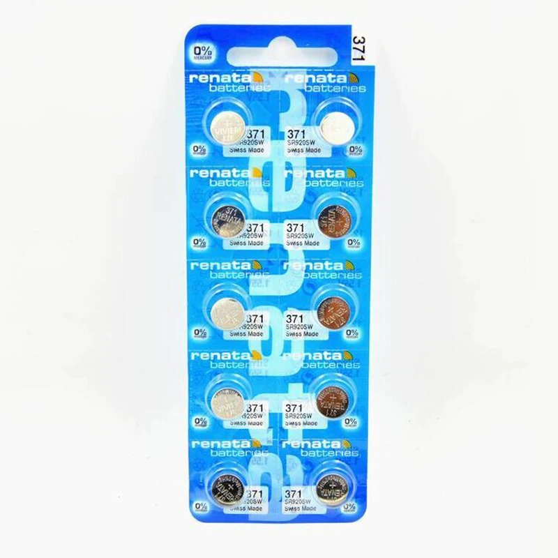 

10Pcs/pack 100% Renata Brand 371 SR920SW LR69 LR920 AG6 Watch Battery