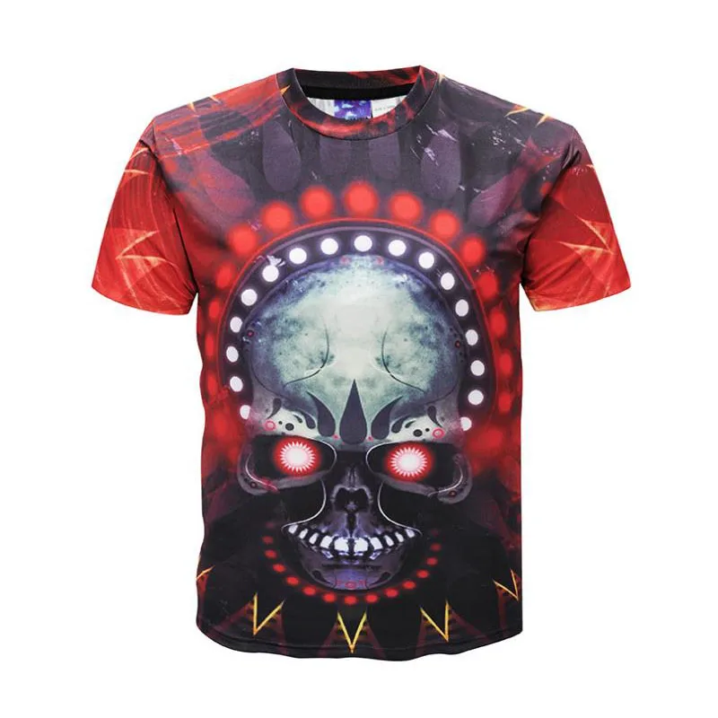3D Print Men's Casual T-shirt Round Neck Tees Free Shipping with Skull Patterns tshirt S-5XL Available Hotsale T-shirts Tops | Мужская