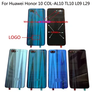 100 orig new for huawei honor 10 col al10 col tl10 col l09 col l29 glass rear back door housing battery door cover adhesive free global shipping