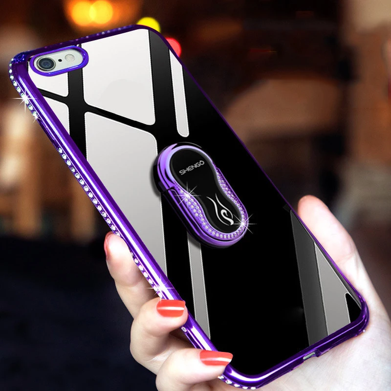 Роскошные Алмазный Обложка для iPhone 7 6 8 Plus Чехлы 2018 силиконовый чехол телефона X