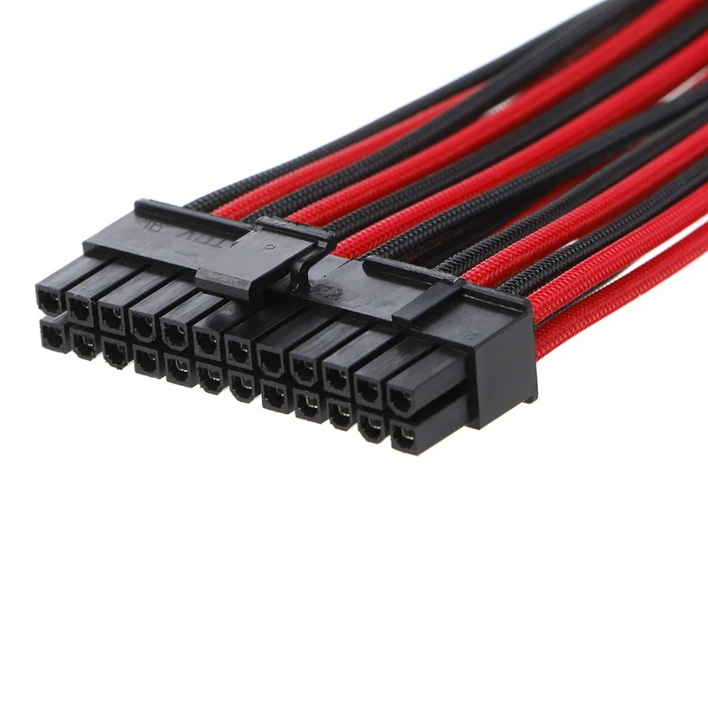Высококачественный 24 контактный ATX EPS PSU черный и красный удлинитель с одним