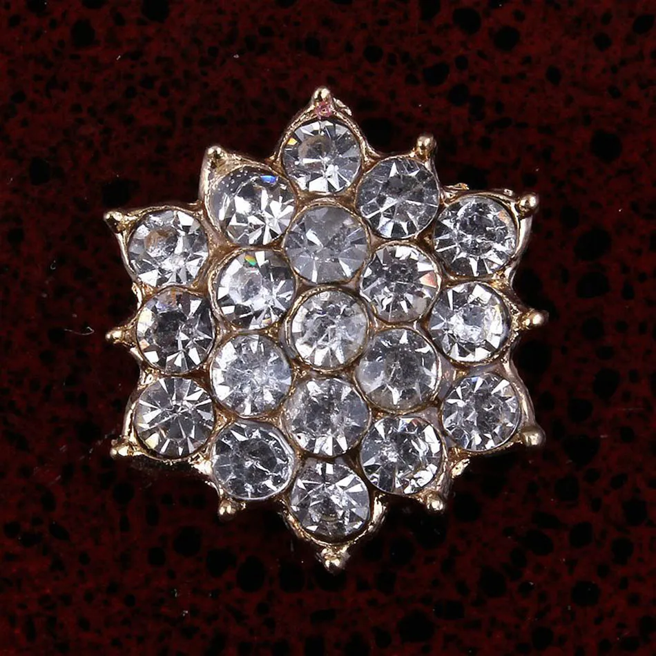 30 шт./лот 15 мм модные пуговицы из горного хрусталя в форме цветка с плоской задней