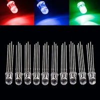 50pcs 5mm full color led rgb redgreenblue common cathodeanode four feet transparent highlight color light 5mm diode colorful