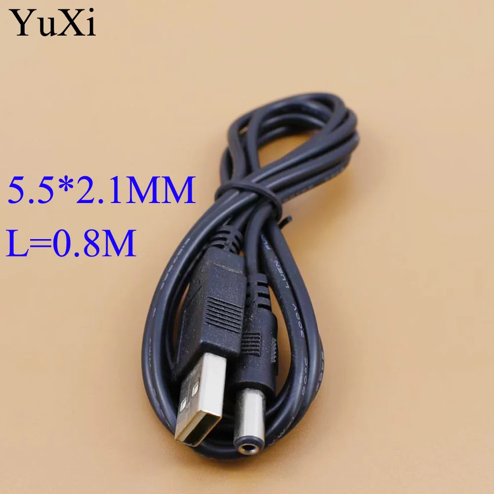 YuXi 1 шт. USB A male к 5 мм/2 мм вольт DC 5*2 кабель питания с цилиндрическим разъемом 5x2 L = 0 8