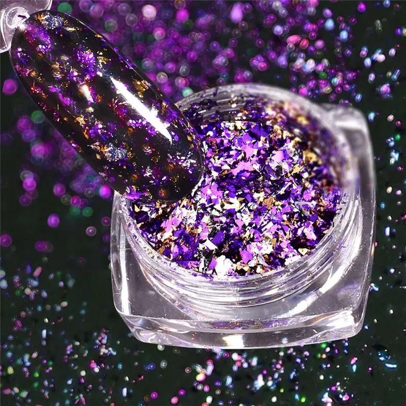 Блестящий Порошок для ногтей BeautyBigBang 1 коробка алюминиевые Блестки 0 2 г яркие