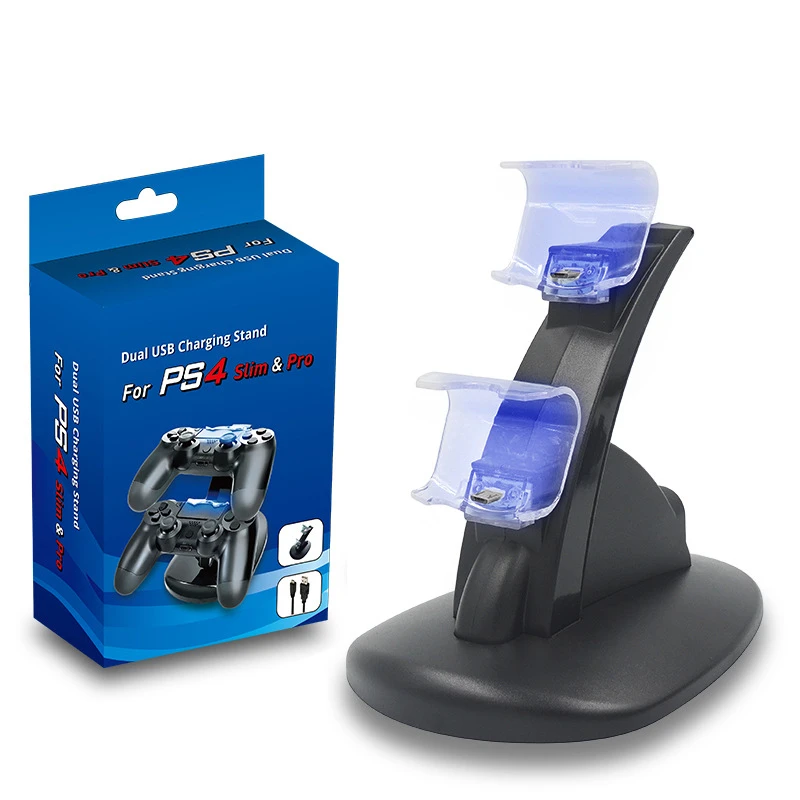 Зарядная станция для контроллера PS4 двойной разъем USB светодиодный сигнал