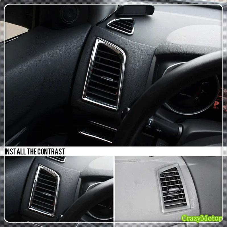 For Mitsubishi Outlander Sport ASX RVR 2013-2021 Chrome Interior A/C Air Outlet Vent Tweeter Speaker Cover Trim Kit Car Styling |