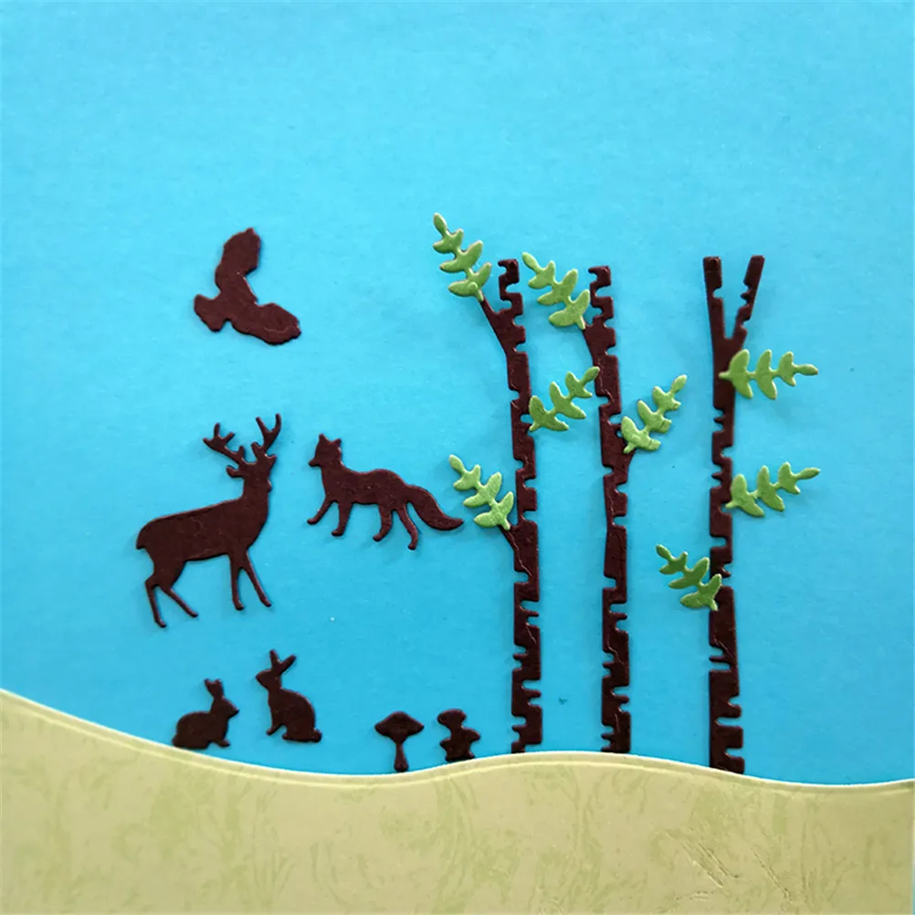 Diy штамповочный резак лес дерево дизайн металлические штампы трафареты для марок