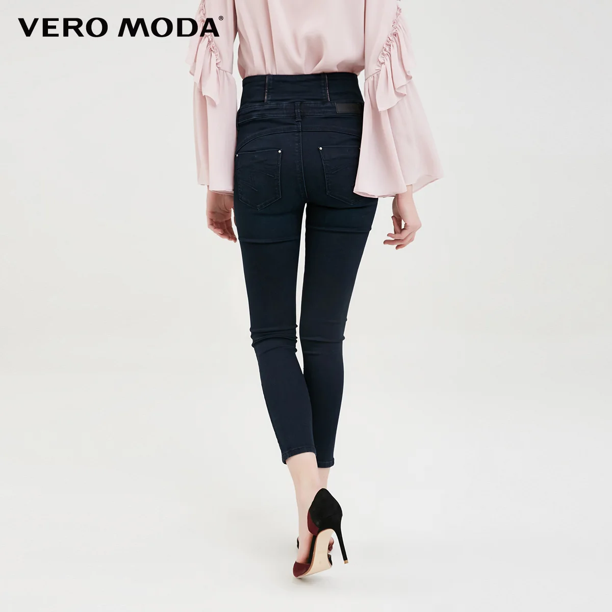 Vero Moda новые джинсовые брюки-карандаш длиной до щиколотки с высокой талией для женщин джинсы женские| 318149516