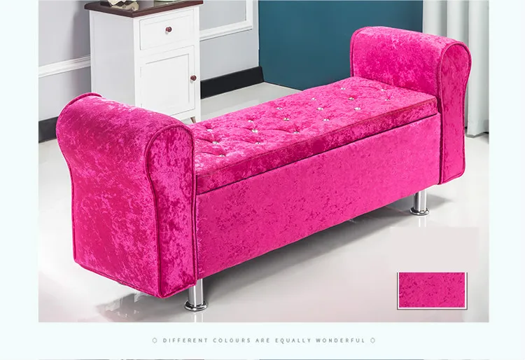 Multifunctional Storage Stool Chair Bedroom Bed End Stool Storage Bench Fabric Shoe Bench Household Sofa Bench Pouf Taburete